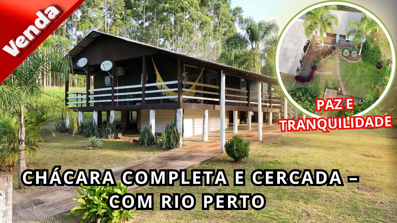 CHÁCARA COMPLETA e CERCADA – TRANQUILIDADE e CONFORTO. COM RIO PRÓXIMO
