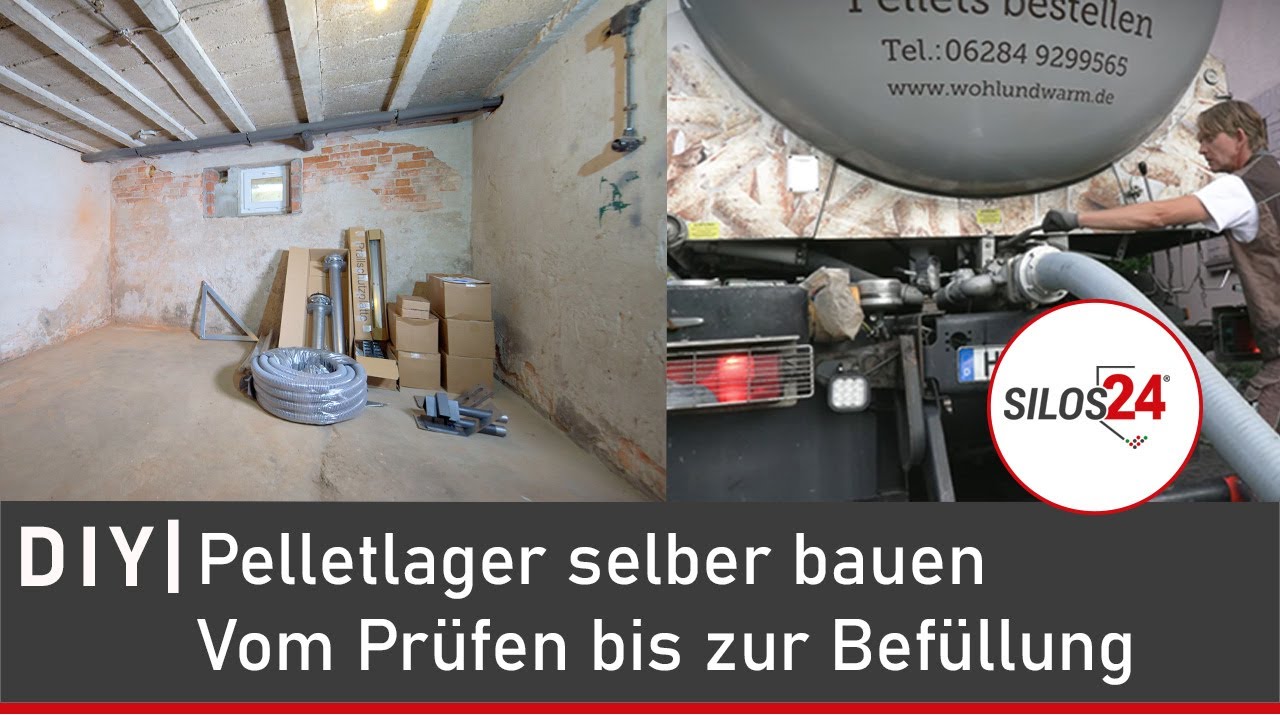 DIY | Anleitung zum selbstgebauten Pellet Lagerraum mit Schrägoden - Eigenbau Pelletlager | silos24