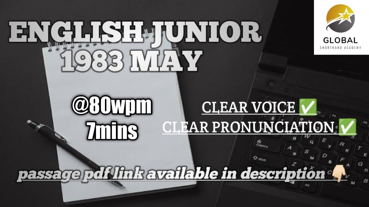 MAY 1983 SHORTHAND DICTATION ENGLISH JUNIOR SPEED | GLOBAL SHORTHAND ACADEMY