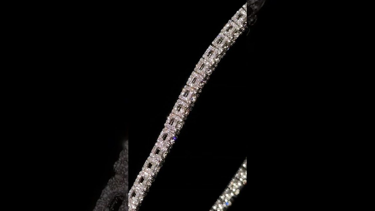 14k White Gold Diamond Tennis Necklace with 60.00ct Diamonds NEC-456185