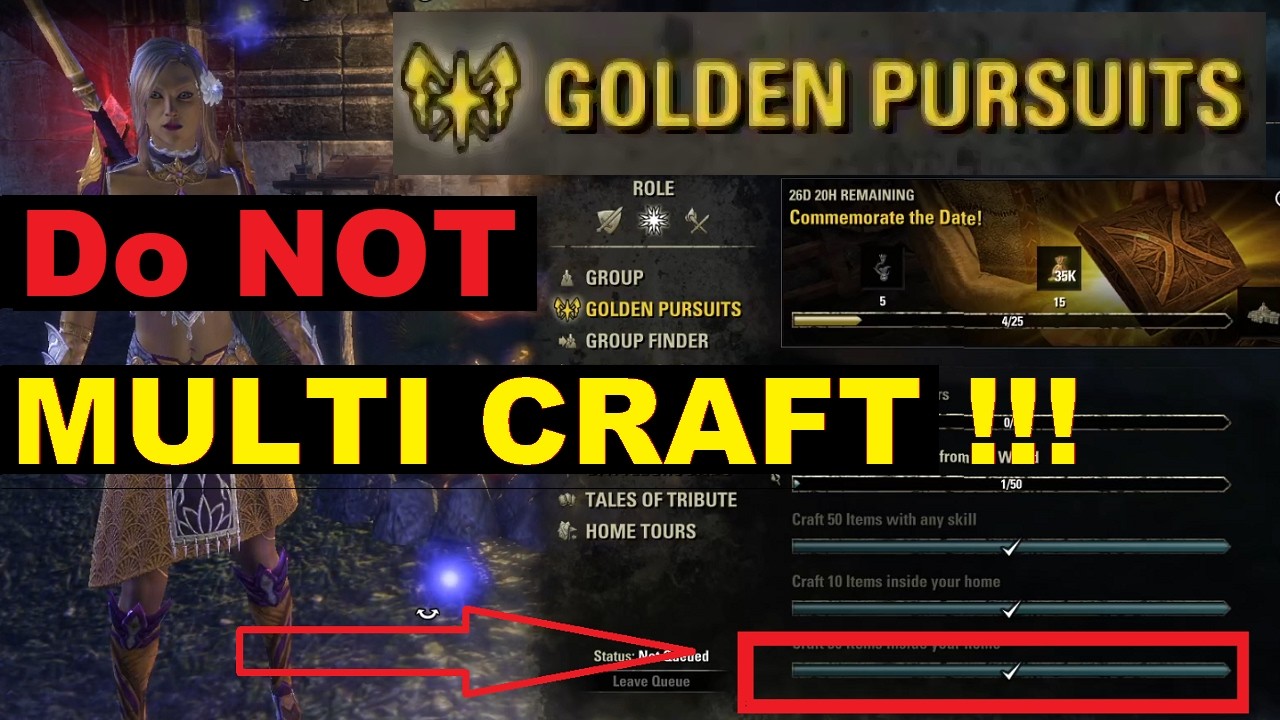 ESO - Golden Pursuits Speed Tips & Tricks (Multi Craft WARNING) Elder Scrolls Online