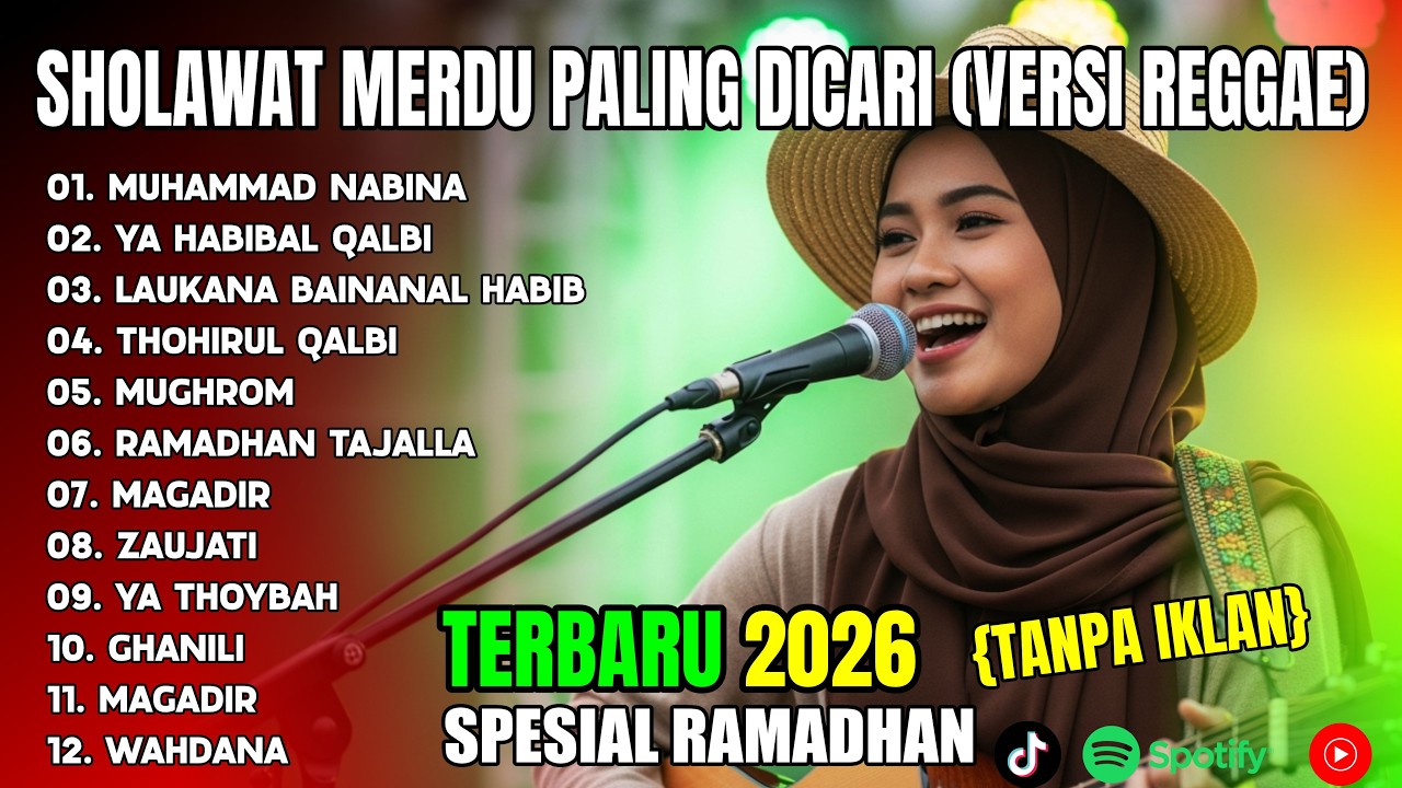🎶Sholawat Reggae 2026 Terpopuler 🌴 Full Bass & Vokal Jernih | Lagu Islami Penyejuk Hati