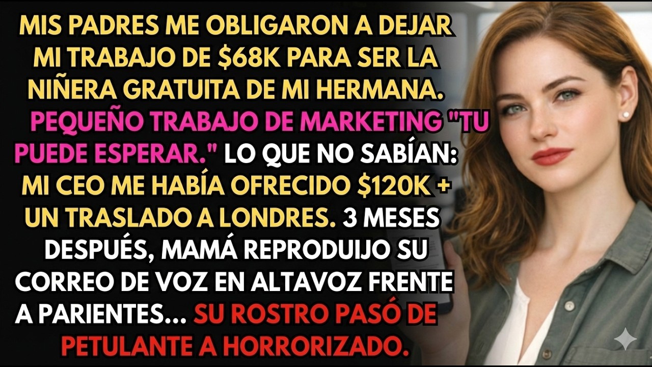 Mis padres me obligaron a ser niñera de mi hermana. El mensaje del CEO los dejó en shock.