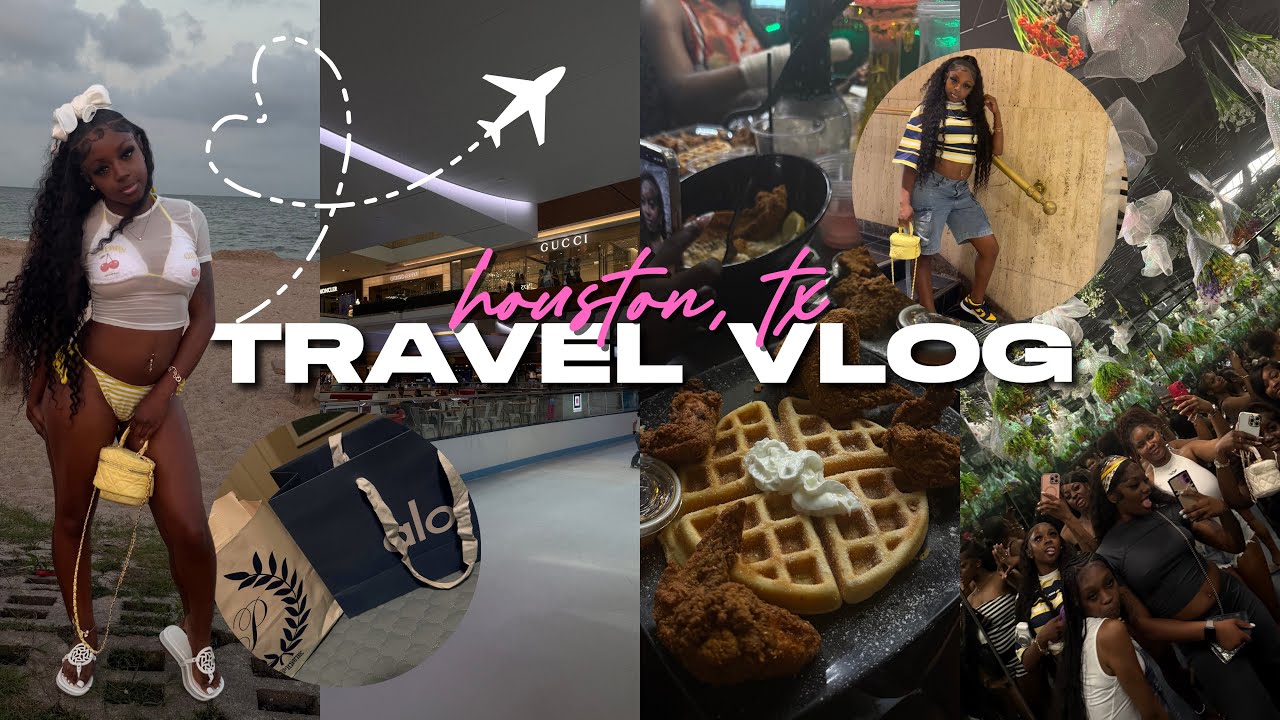 MINI TRAVEL VLOG: HOUSTON TX(shopping, brunch, museum, beach, parties,+more)||Destiny Ja’Nay