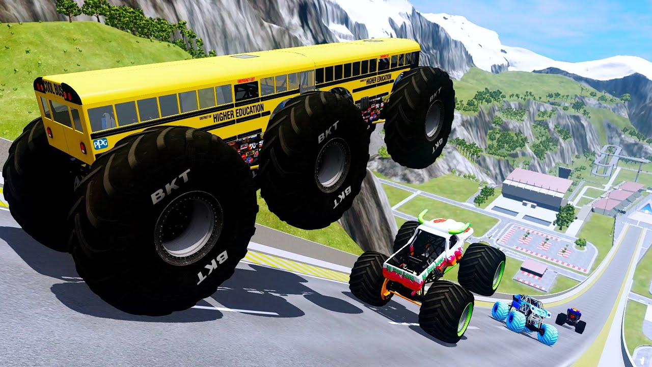 Epic High Speed monster trucks jumps stunts & crashes #024 | BeamNG Drive