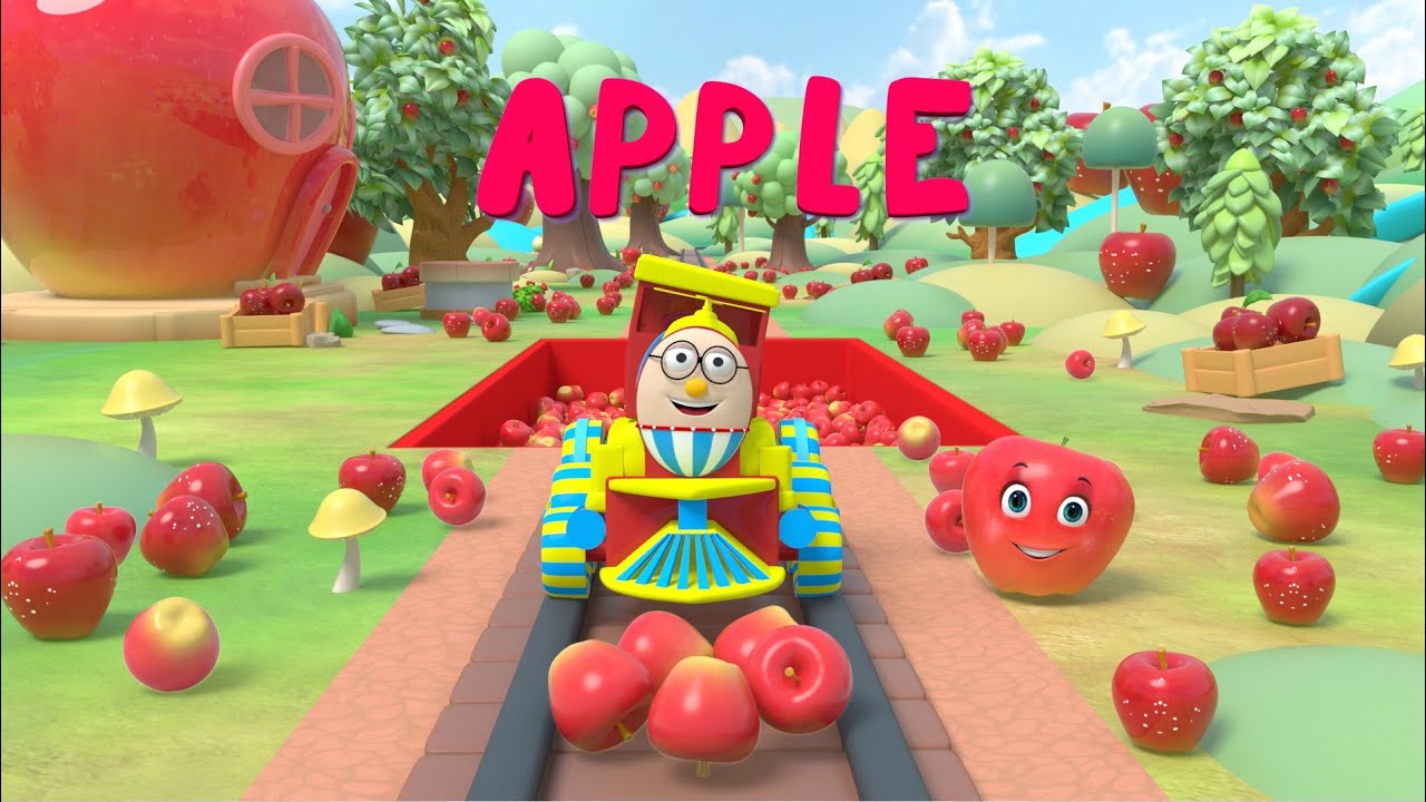 Изучаем фрукты с паровозиком Хампти 🚂🍎 | Веселая фруктовая поездка для детей | Видео о фруктах дл...