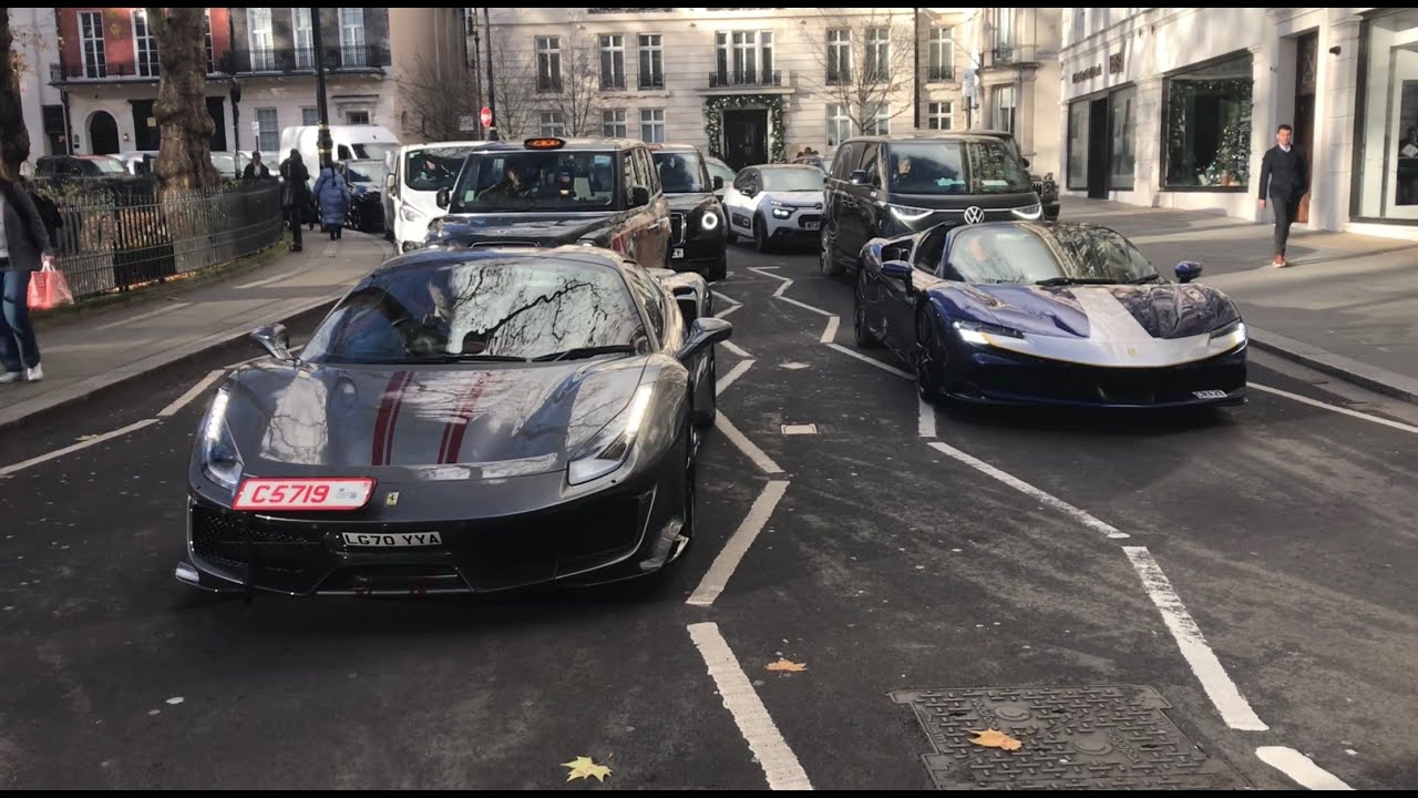 Car Spotting Supercars in London Uk December 2025 | SF90, Pista, DB5, Tecnica, Vanquish S, GT3 RS...