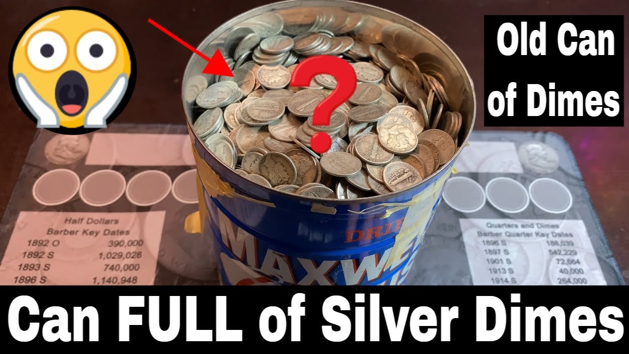 I Bought an Old Coffee Can FULL of Silver Dimes - Coin Collection