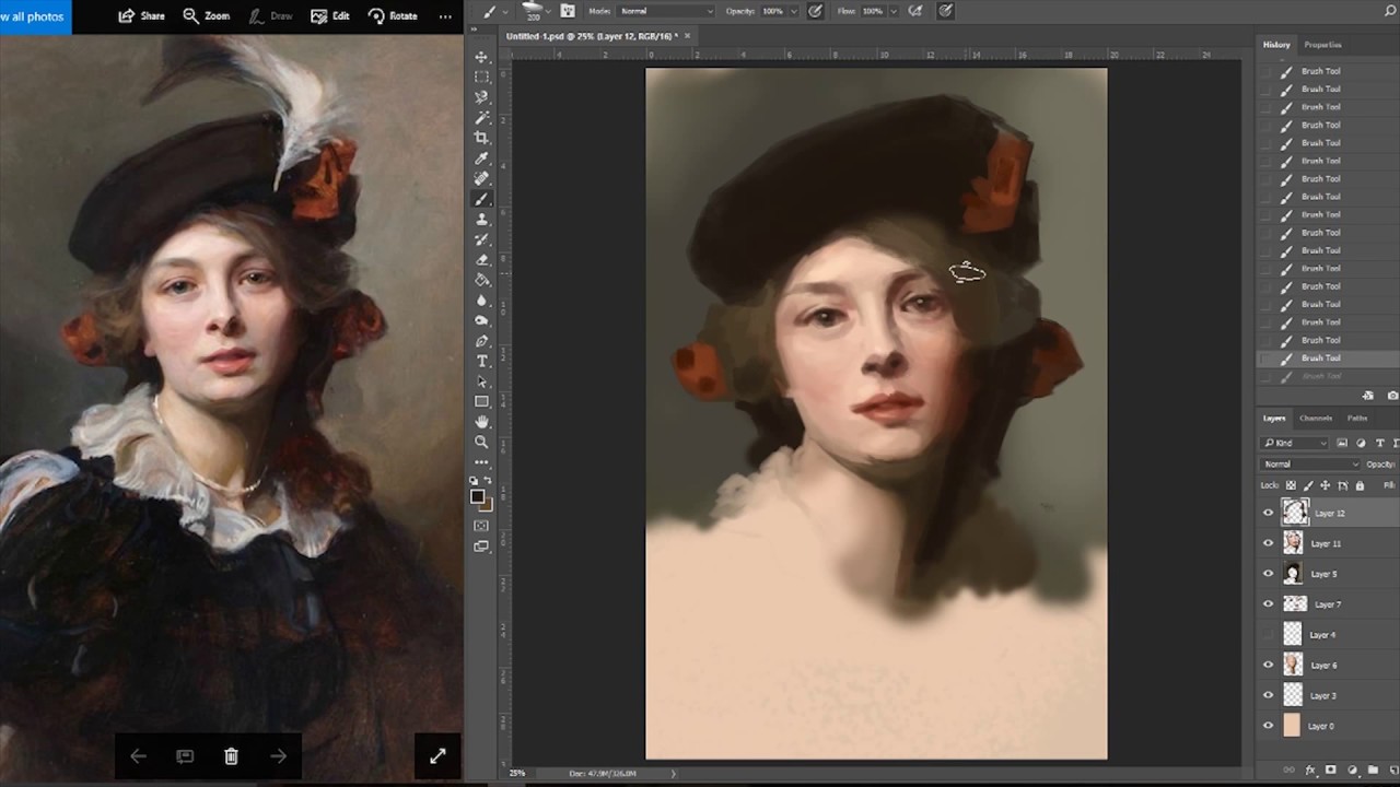 digital portrait speed painting
