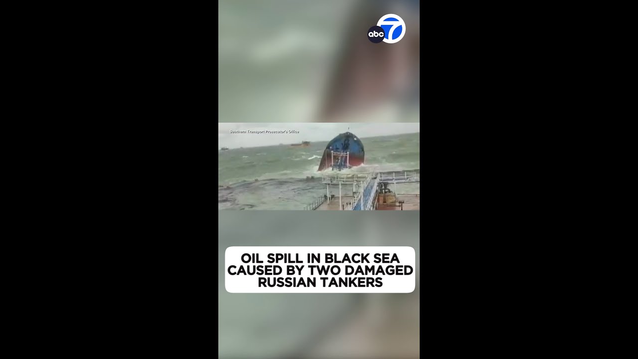 Oil spill in Kerch Strait after two Russian oil tankers seriously damaged in storm