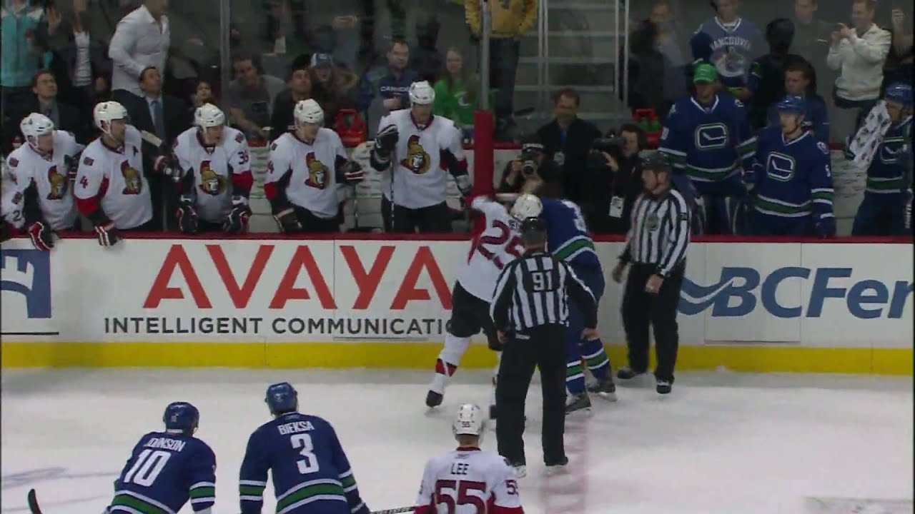Rick Rypien Vs Chris Neil 2 - Canucks Vs Sens - 03.13.10 - HD