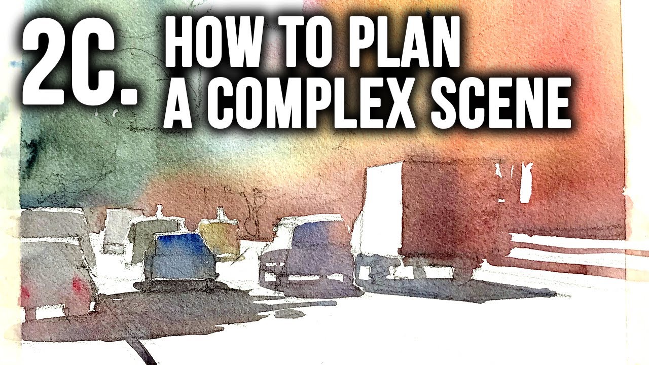 How to Simplify in Watercolor | 2c. How to Plan a Complex Scene! 🖌