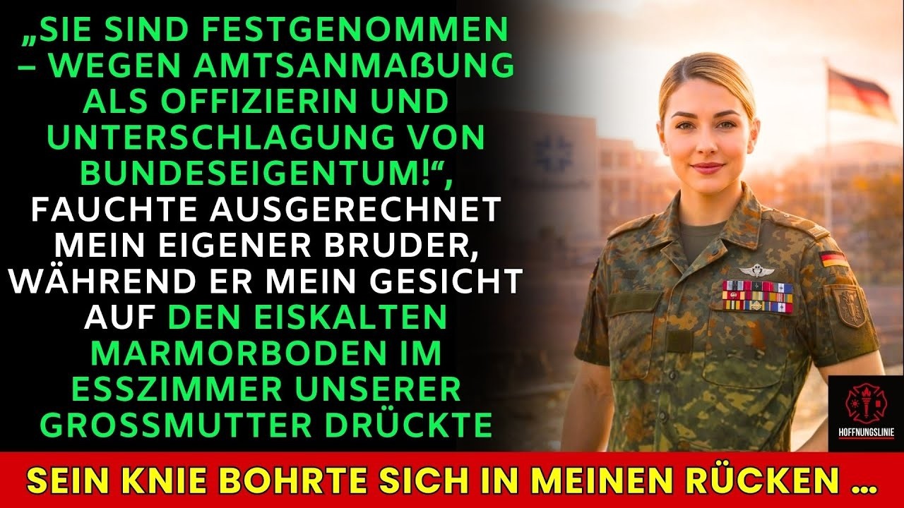 Bruder verhaftet mich beim Familienessen – dann salutiert sein Chef: „General, wir sind da“