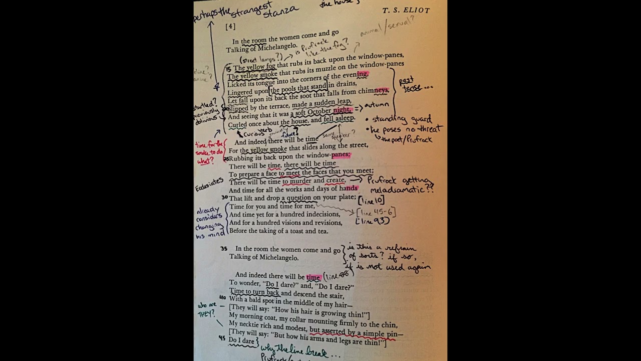 Poetry Recital : The Love Song of J Alfred Prufrock by TS Eliot