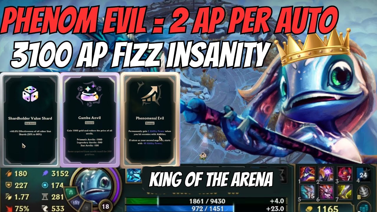 Fizz with 58 Anvils, THEN EACH AUTO Gives 2 AP, 3100 AP Masterclass!! King Of The Arena