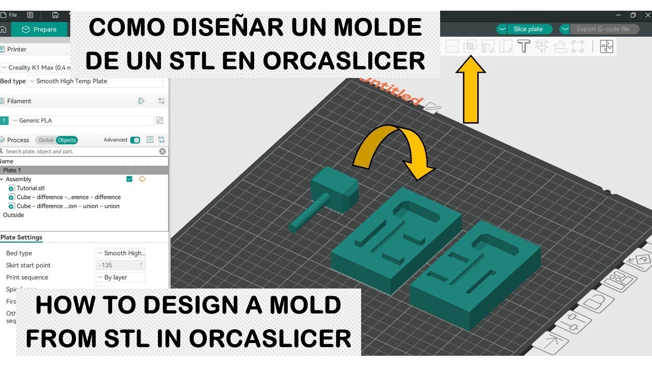 Cómo hacer un molde de un STL en OrcaSlicer PrusaSlicer BambuStudio| Diseño Asistido por Computadora