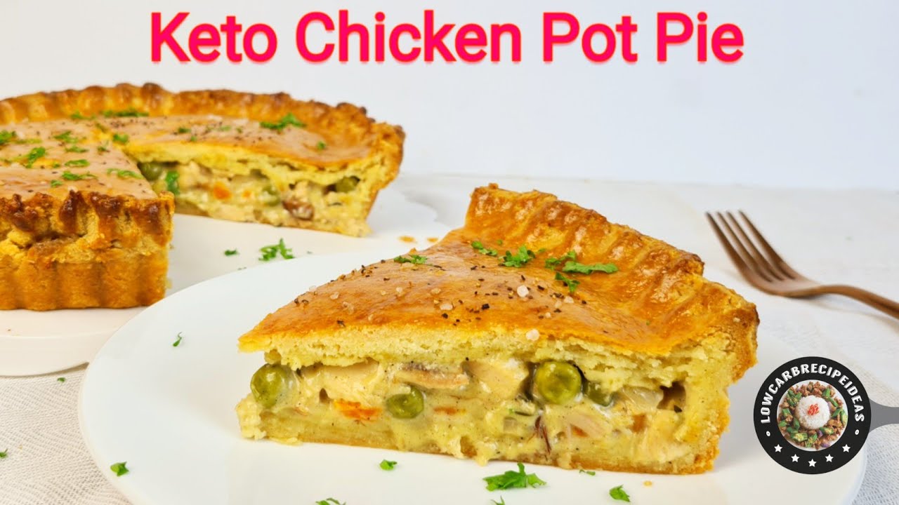 HOW TO MAKE KETO CHICKEN POT PIE - WITH CREAMY CHICKEN FILLINGS & CRISPY FLAKY CRUST !