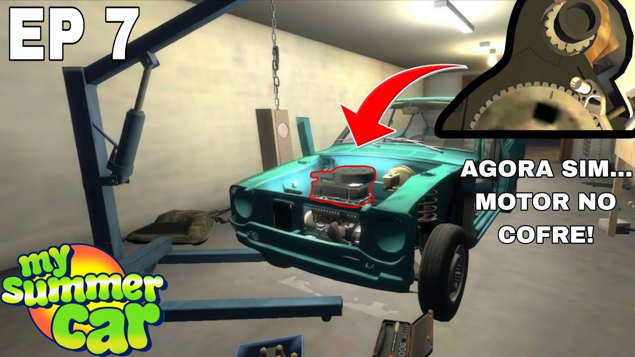 FINALMENTE MOTOR NO COFRE… MAS O SISTEMA DE FREIO DEU TRABALHO! | MY SUMMER CAR MOBILE EP 7