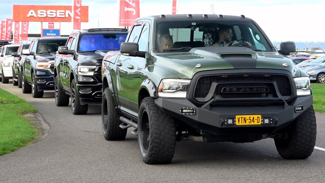 750+ Dodge RAM leaving World Record Parade TT Circuit Assen