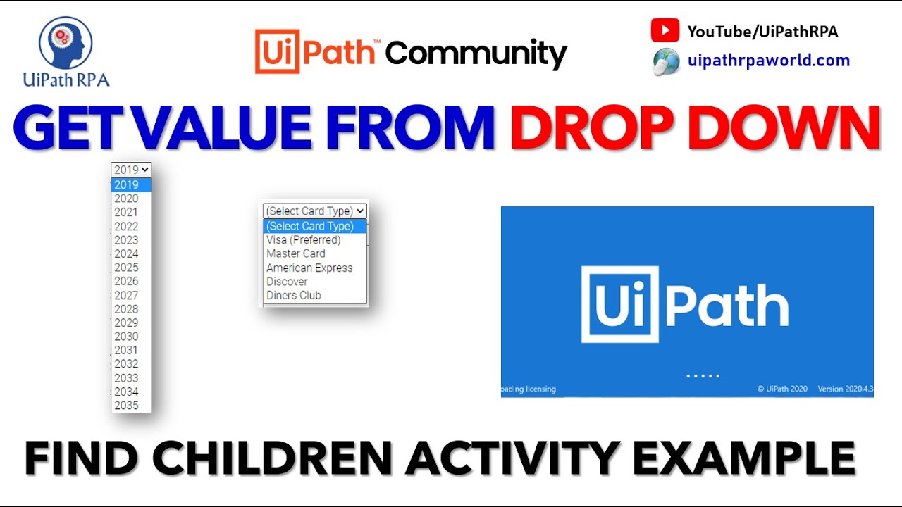 Get Value from Drop Down UiPath | Find Children Example | UiPath RPA