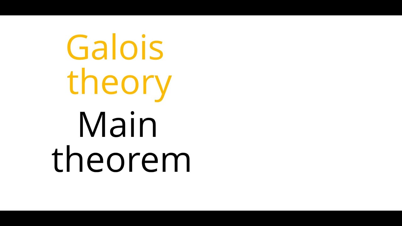 Galois theory: Main theorem