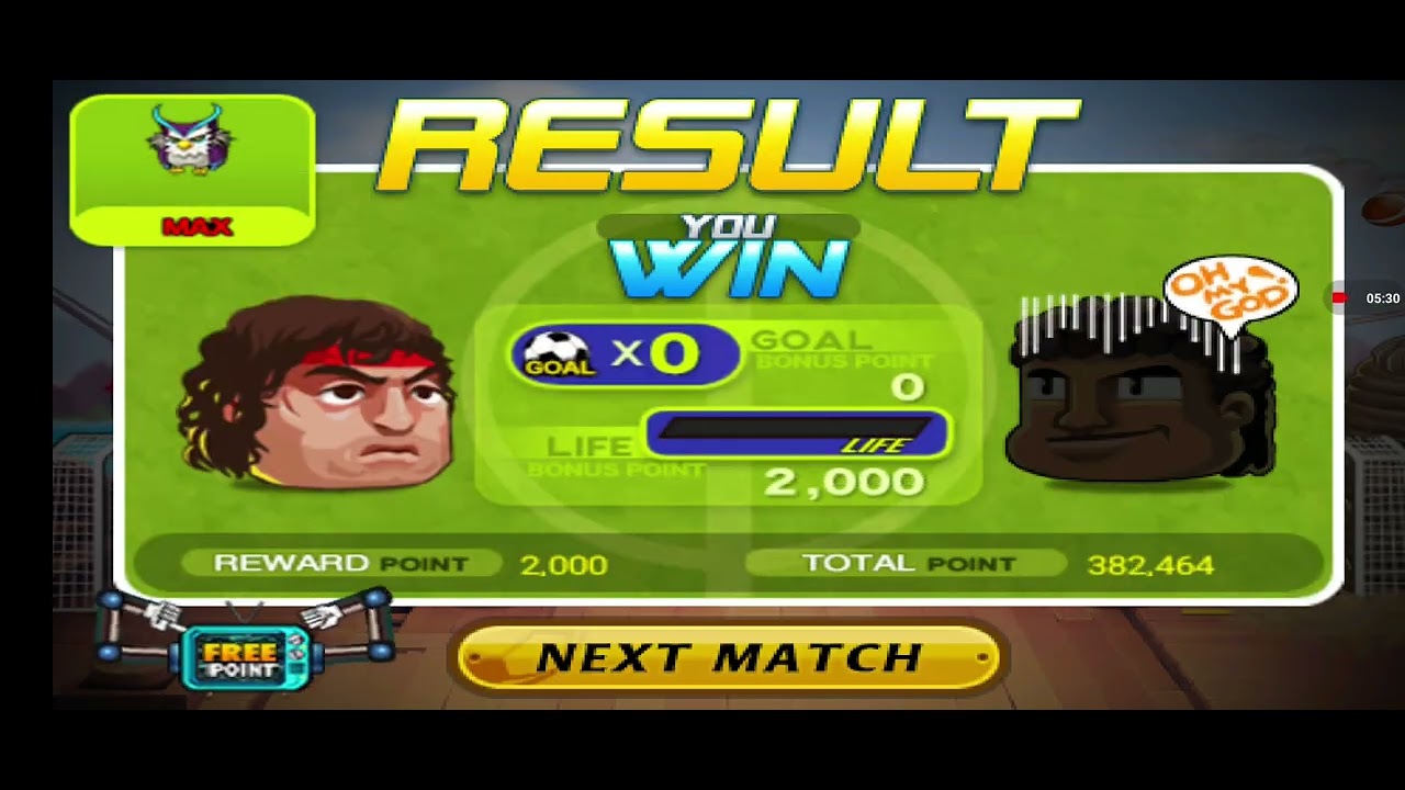 Head Soccer (Modo lucha) completado en menos de 10 min.