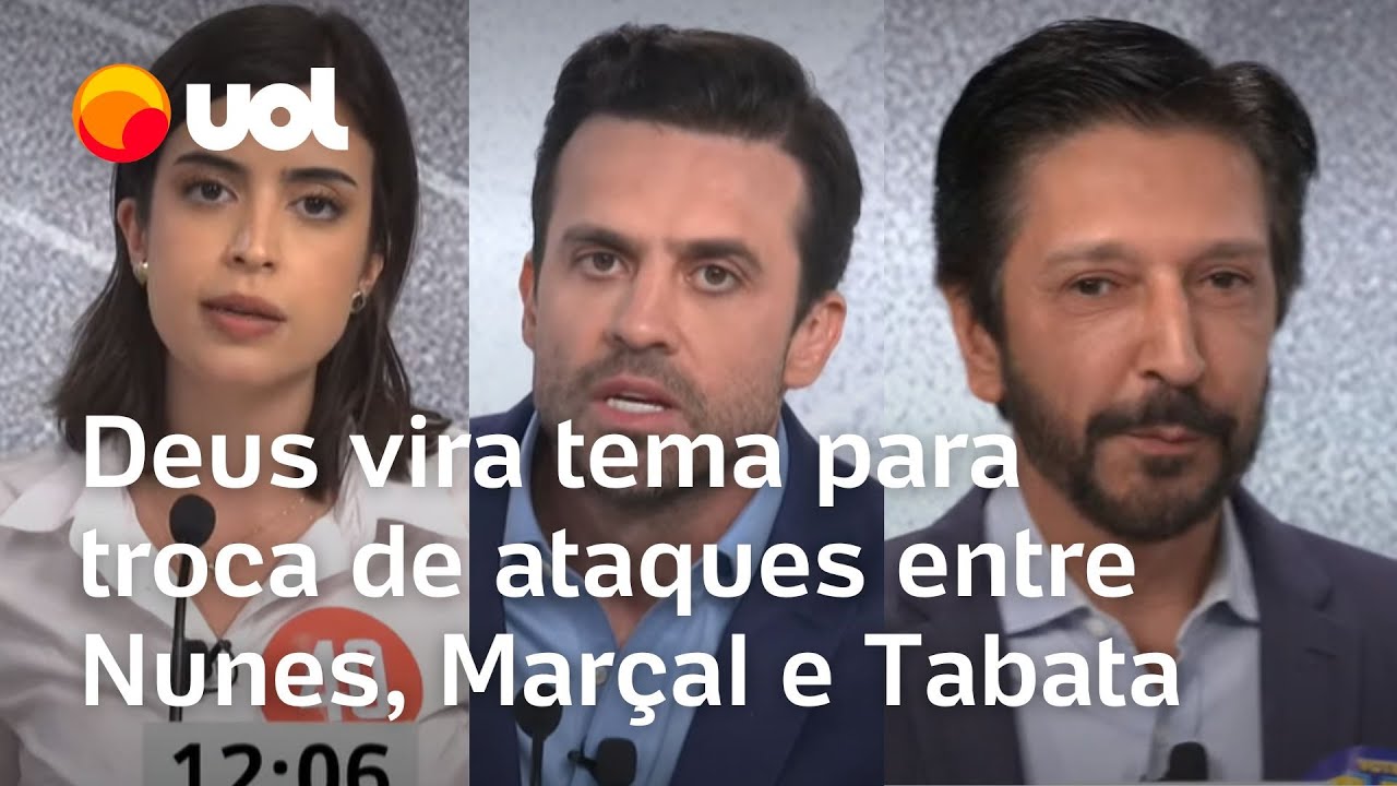 Debate UOL/Folha: Marçal, Tabata e Nunes falam de religião e trocam ataques