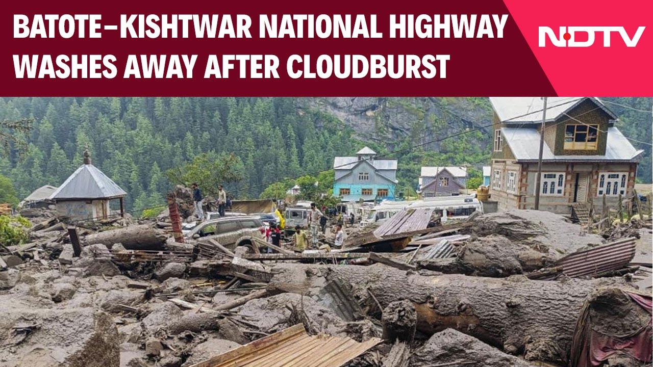 Jammu Kashmir Landslide | Batote-Kishtwar National Highway Washes Away After Cloudburst Incident