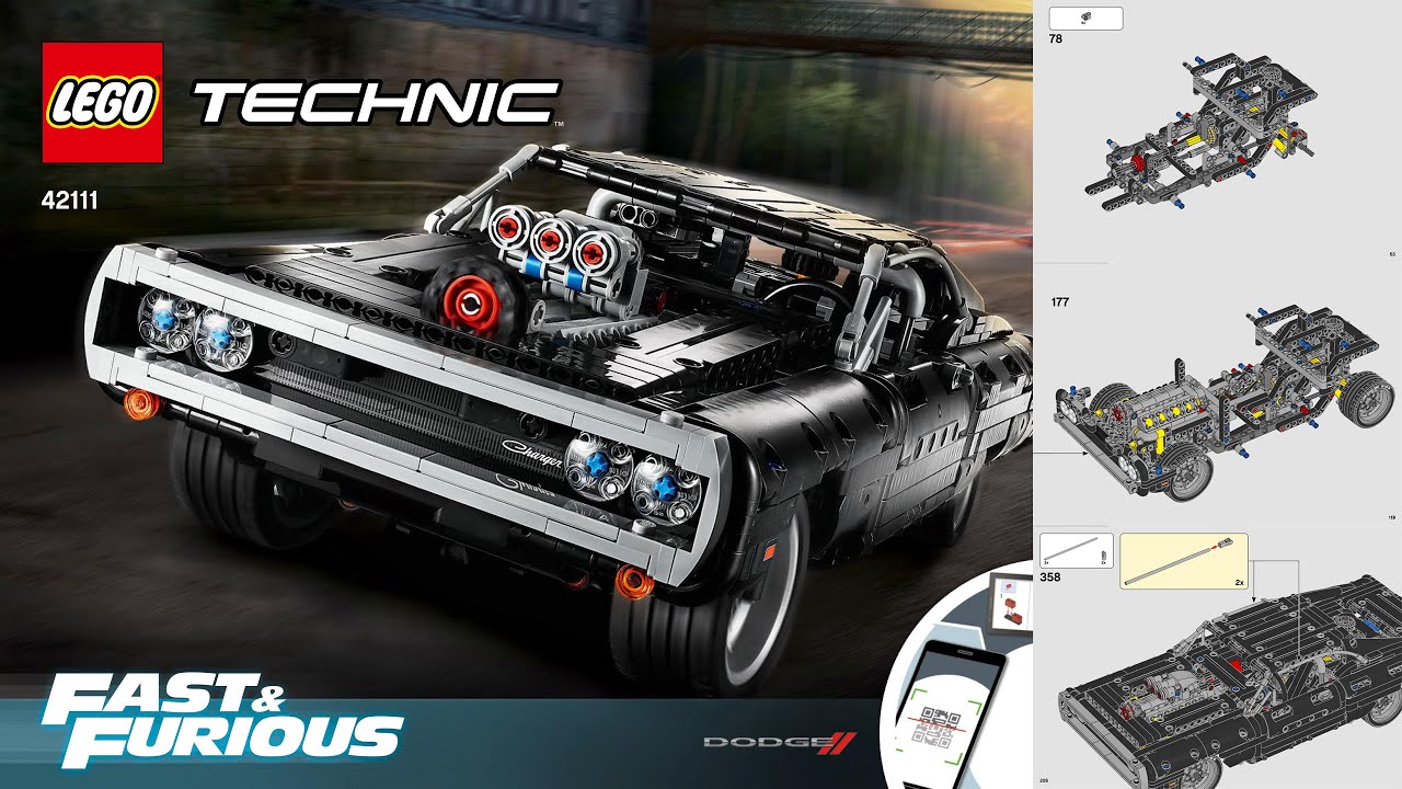 LEGO Technic 42111, Dodge Charger Доминика Торетто - инструкции по сборке