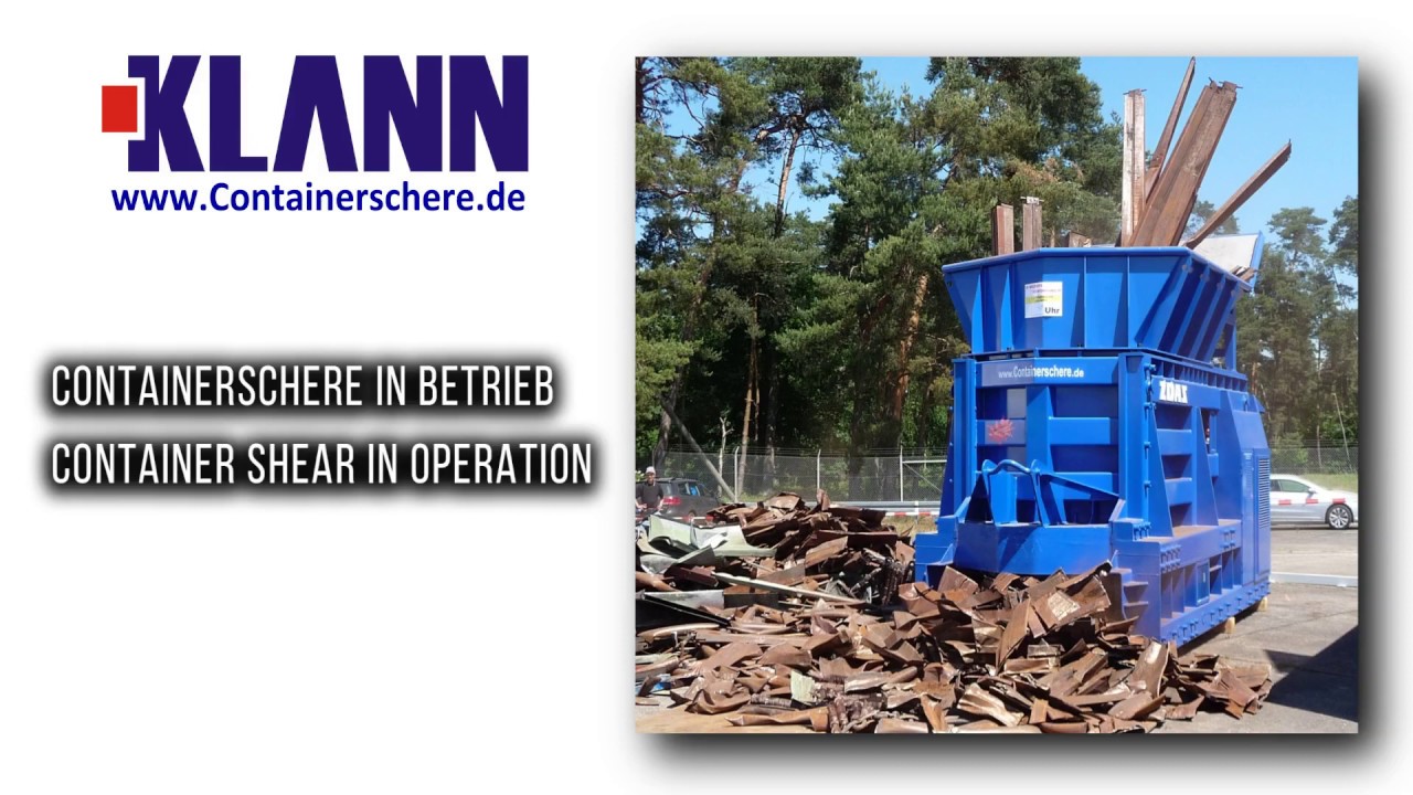 KLANN Containerschere, die mobile Schrottschere mit dem horizontalen Schneidsystem.