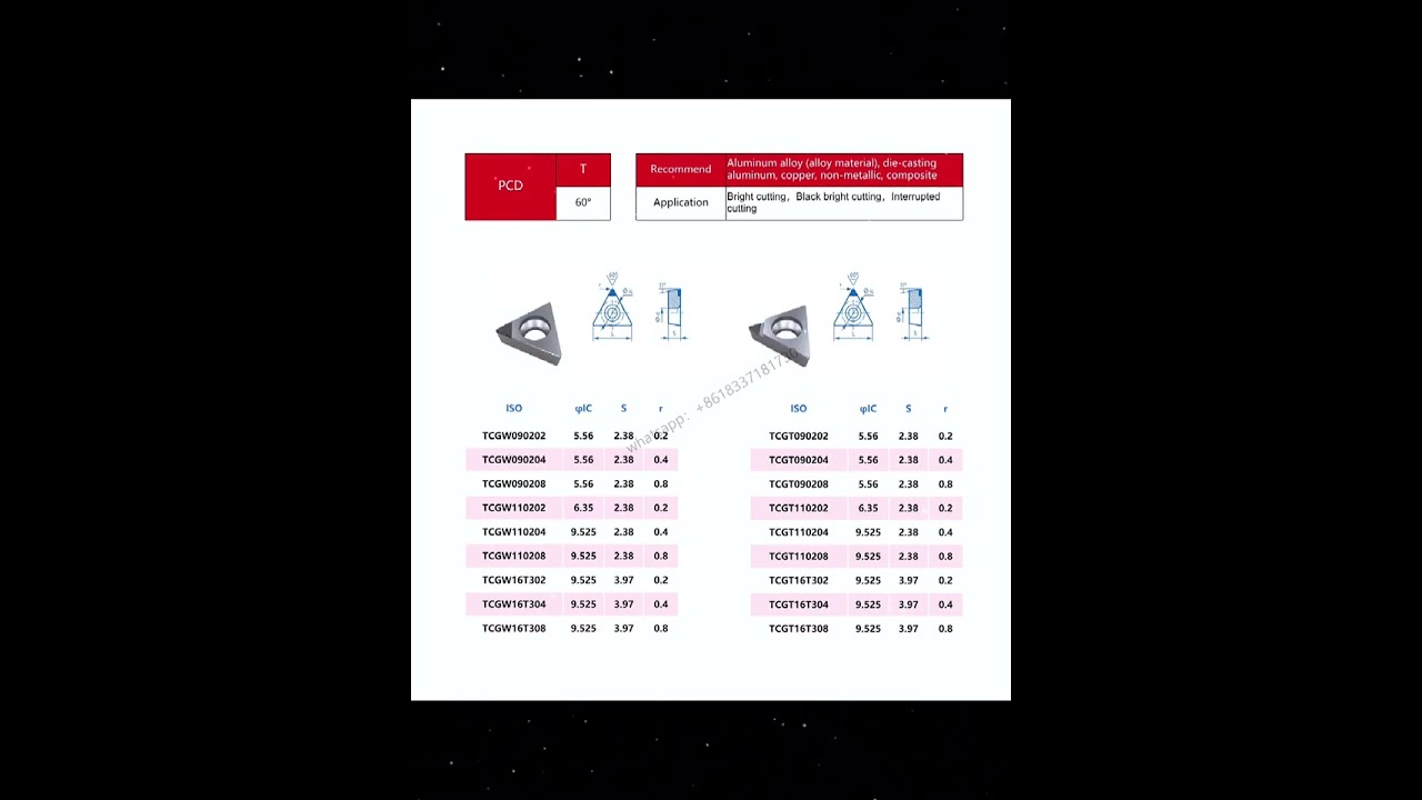 PCD standard and special cutting tools