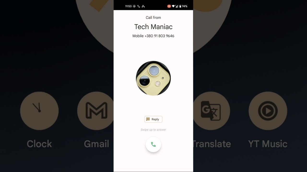Stock Android 12L Beta Cellular Incoming Call