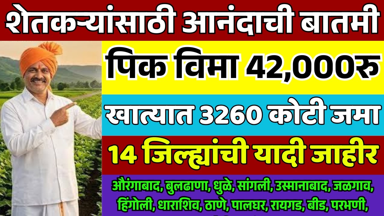 Pik Vima 2025 Update Maharashtra | Pik Vima Payment 2023 24 | खात्यात पैसे जमा
