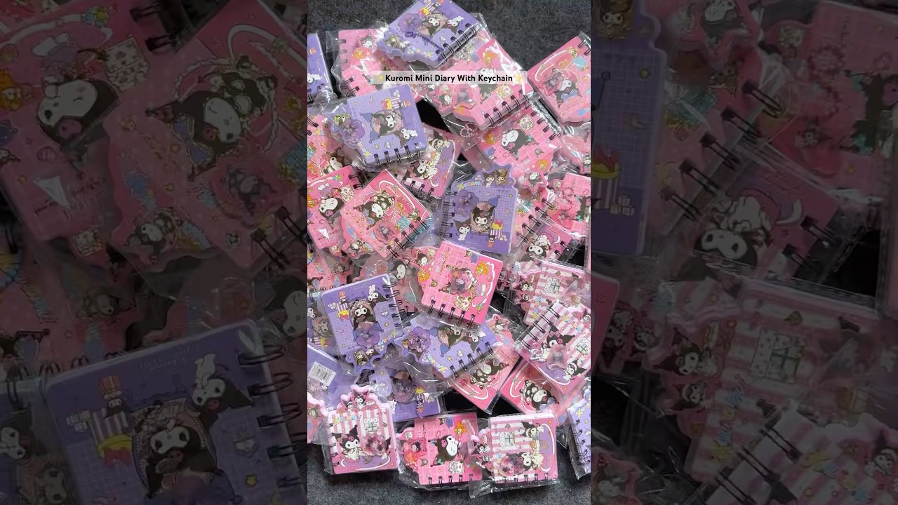 Cutest Kuromi Mini Diary With Keychains 🌷🎀✨#kuromi #sanrio #sanriokuromi #stationery #stationary