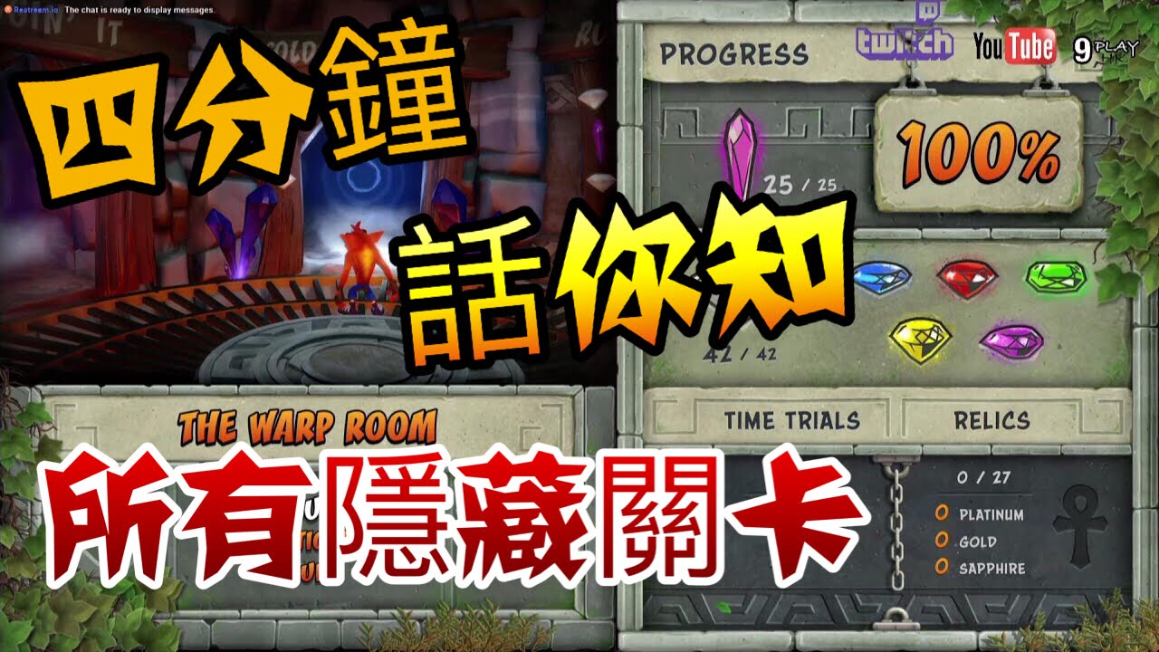 【古惑狼2】四分鐘話你知所有隱藏關卡（中文字幕）