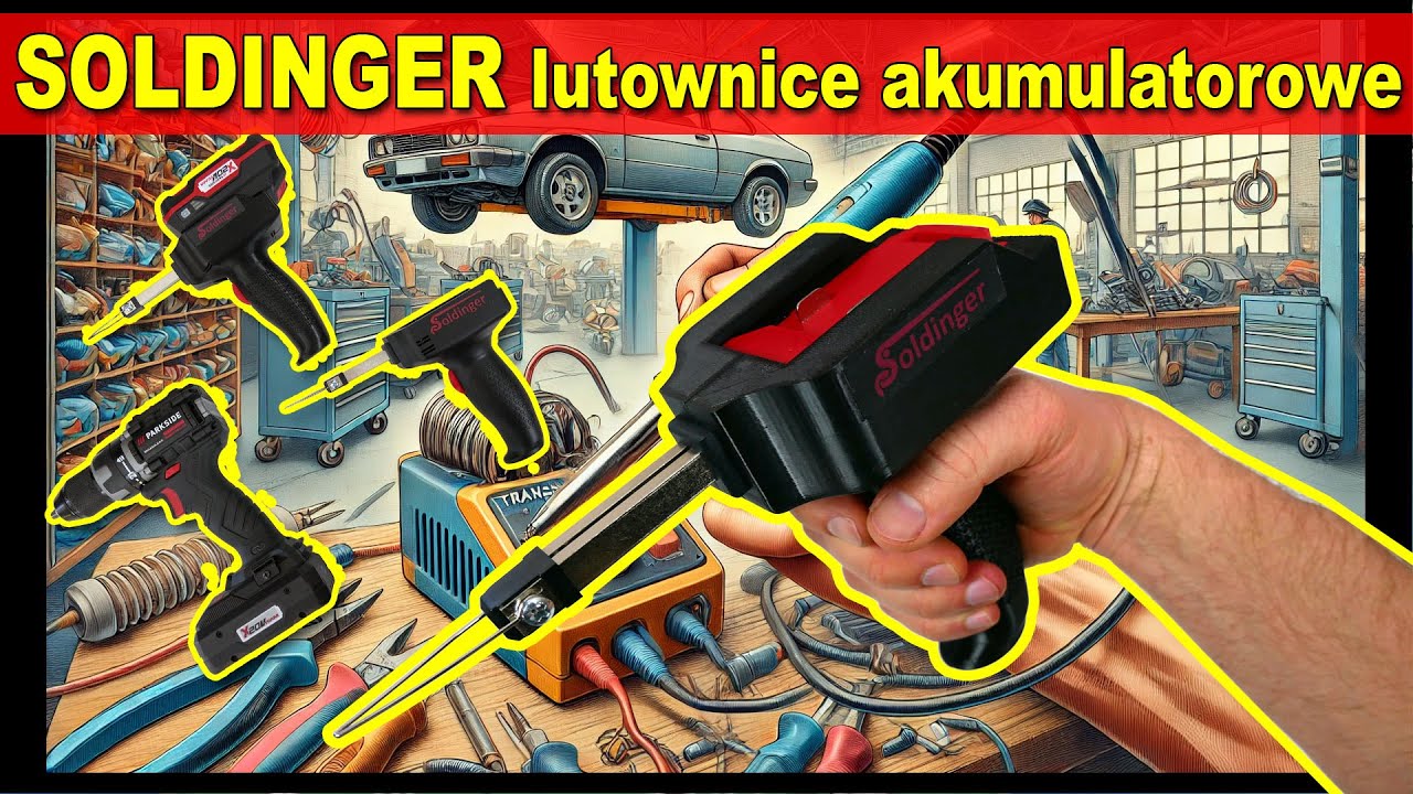 Soldinder lutownica transformatorowa z akumulatorem od elektronarzędzi Bosch Parkside pistoletowa