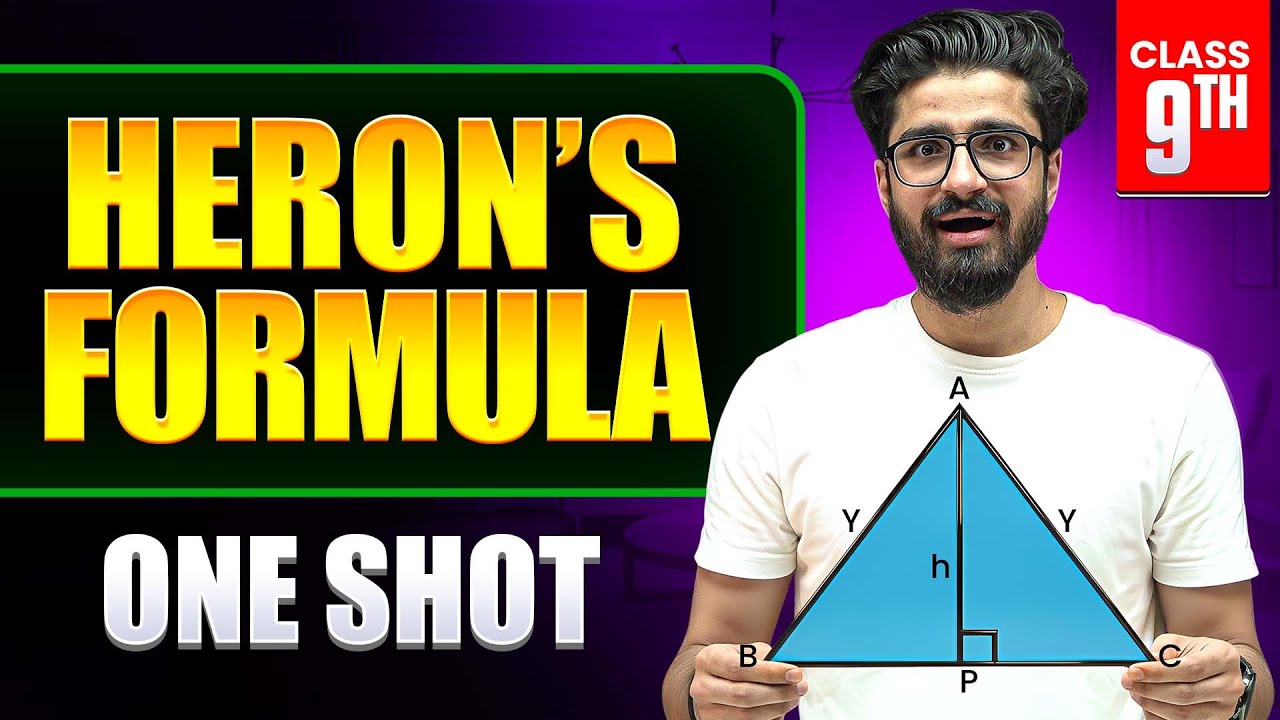 Heron's Formula Class 9 in ONE SHOT 🔥 || Maths Chapter 10 || Ritik Mishra