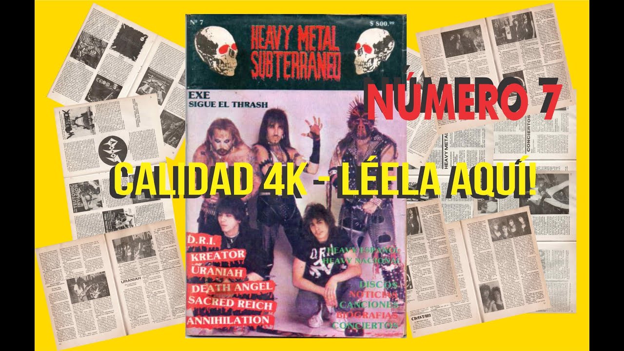 REVISTA HEAVY METAL SUBTERR&Aacute;NEO #7 (1988) | Kreator, Next, Death Angel | Full Scan 4K | HOJEALA