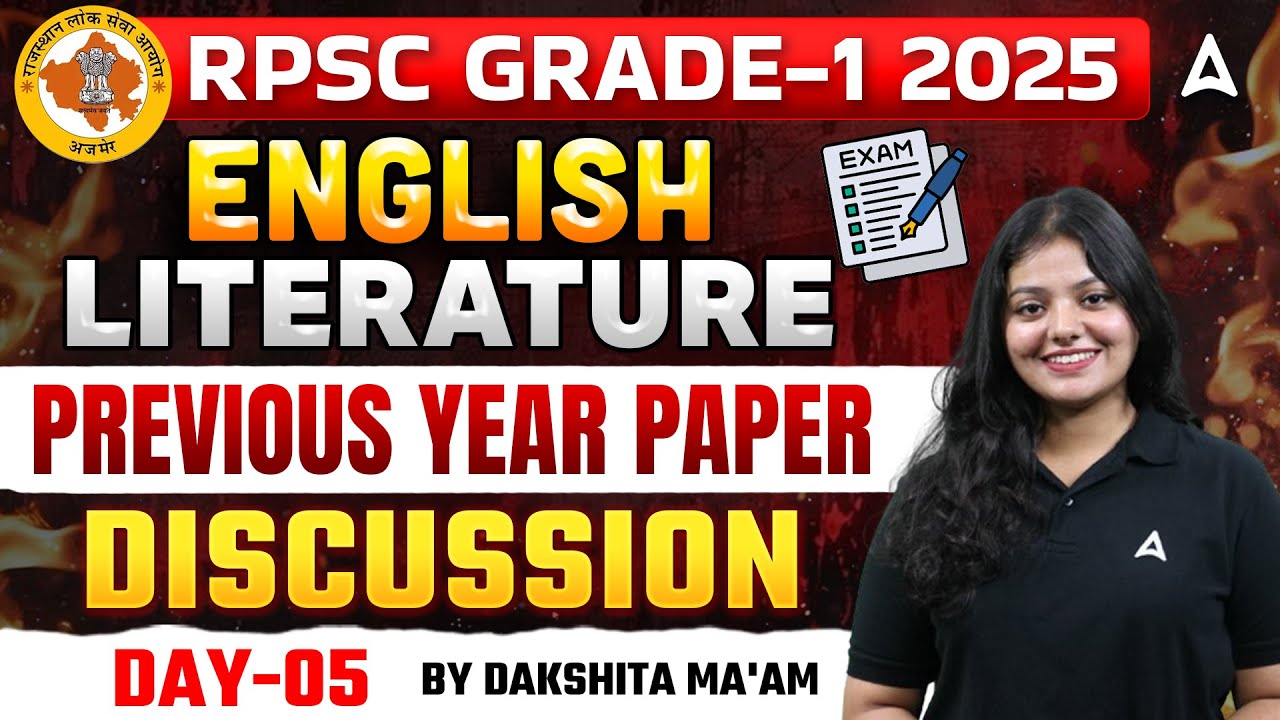 RPSC Grade 1 2025 | RPSC English Literature Previous Year Paper Discussion ( Day- 5 )