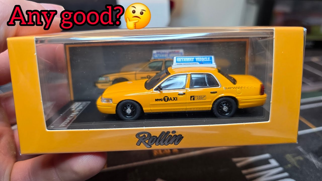 Rollin Crown Victoria NYC Taxi 1/64 scale! Diecast car! Unboxing and Review!