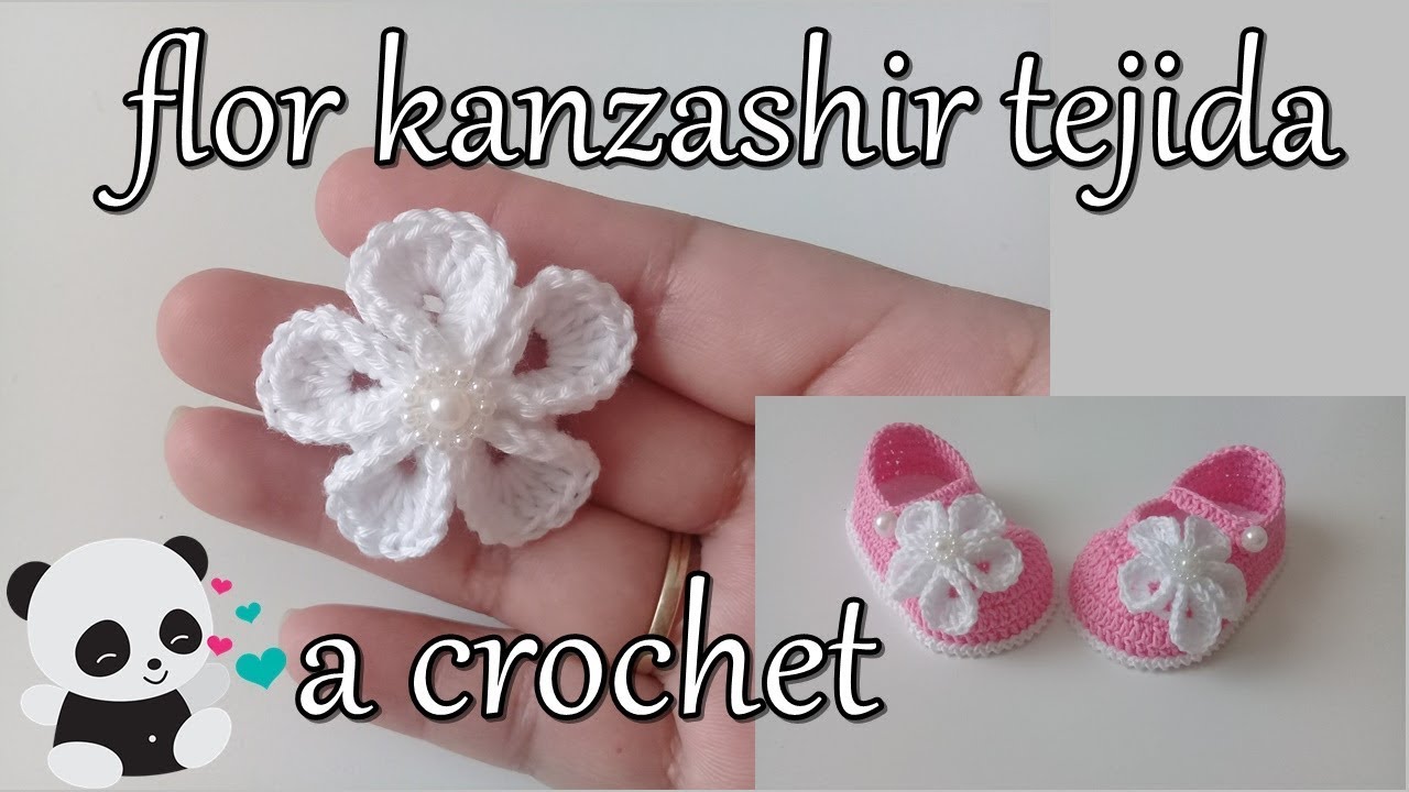 tutorial DiY comó hacer una flor kanzashir a crochet -flor #1