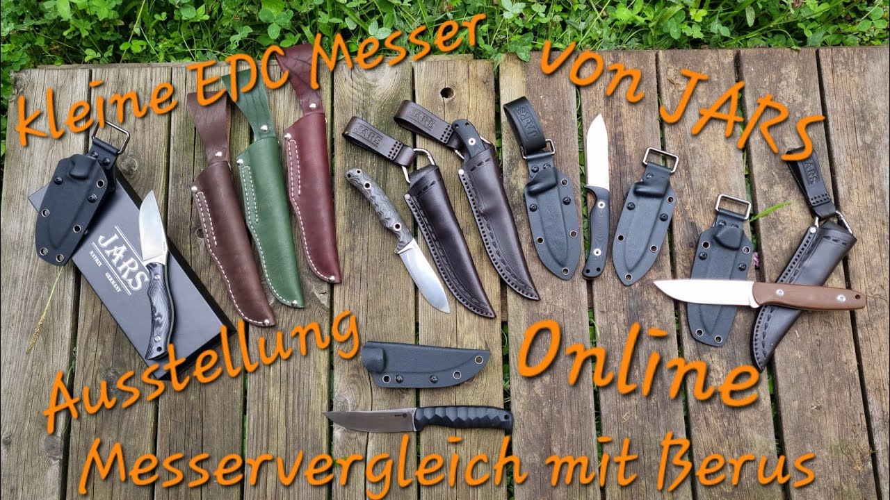 Messervergleich mit Berus  Kleine EDC JARS Messer Natrix, Echis, Wiesel Zubehör