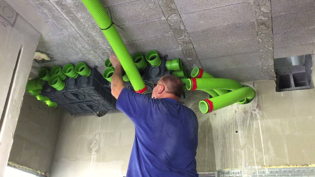 Rekuperační rozvody - zelené plastové potrubí Air Excellent