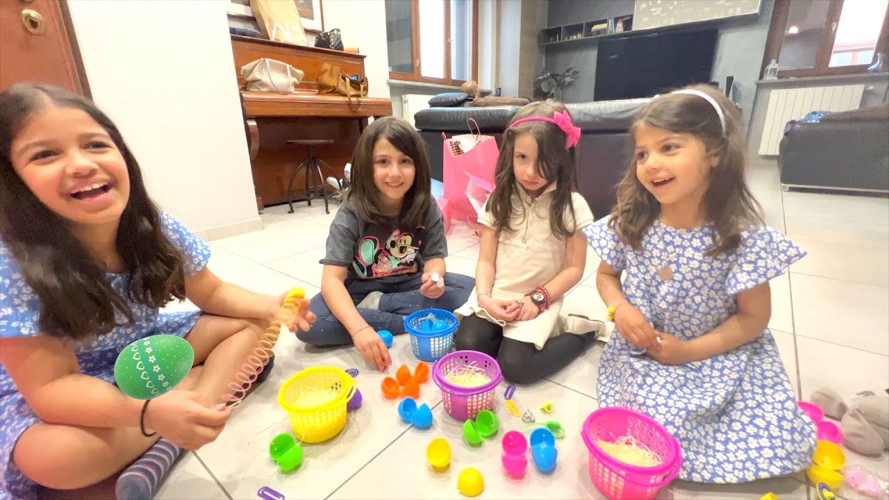 Vanessa e Anastasia fanno la caccia alle uova di Pasqua con le Cugine Isabella e Aria 