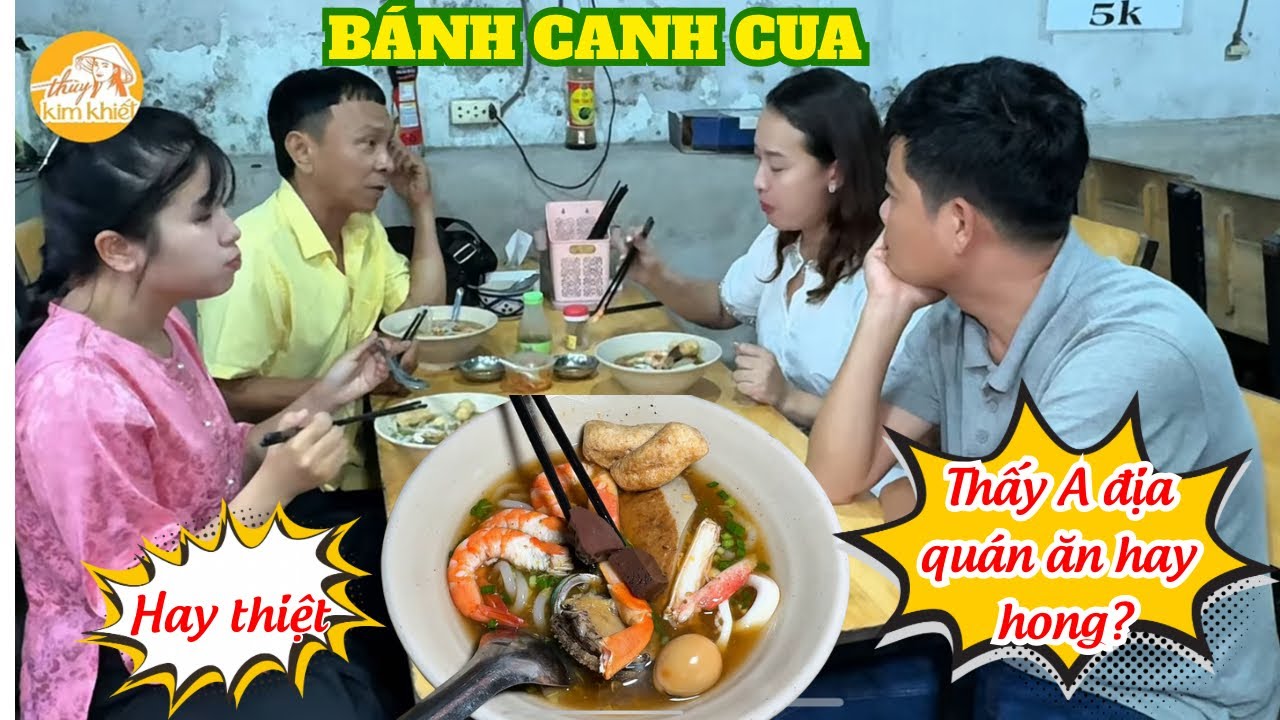 Thuỳ Kim Khiết – SP Khương Dừa – NS Dũng Nhí quay Tìm Cha Nơi Đâu, khuya ghé quán bánh canh cua ngon