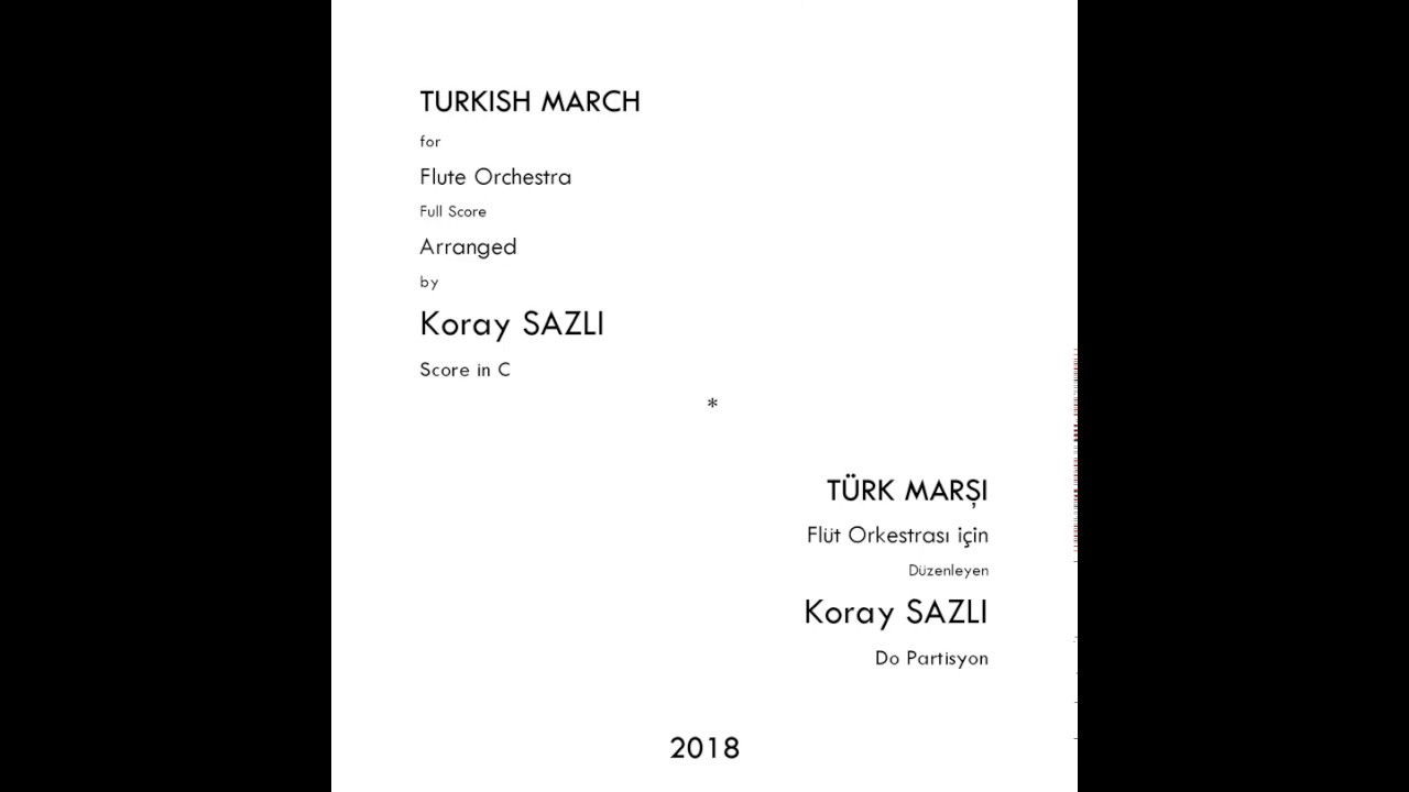 W. A. Mozart - Turkish March Arranged by Koray Sazli for Flute Ensemble