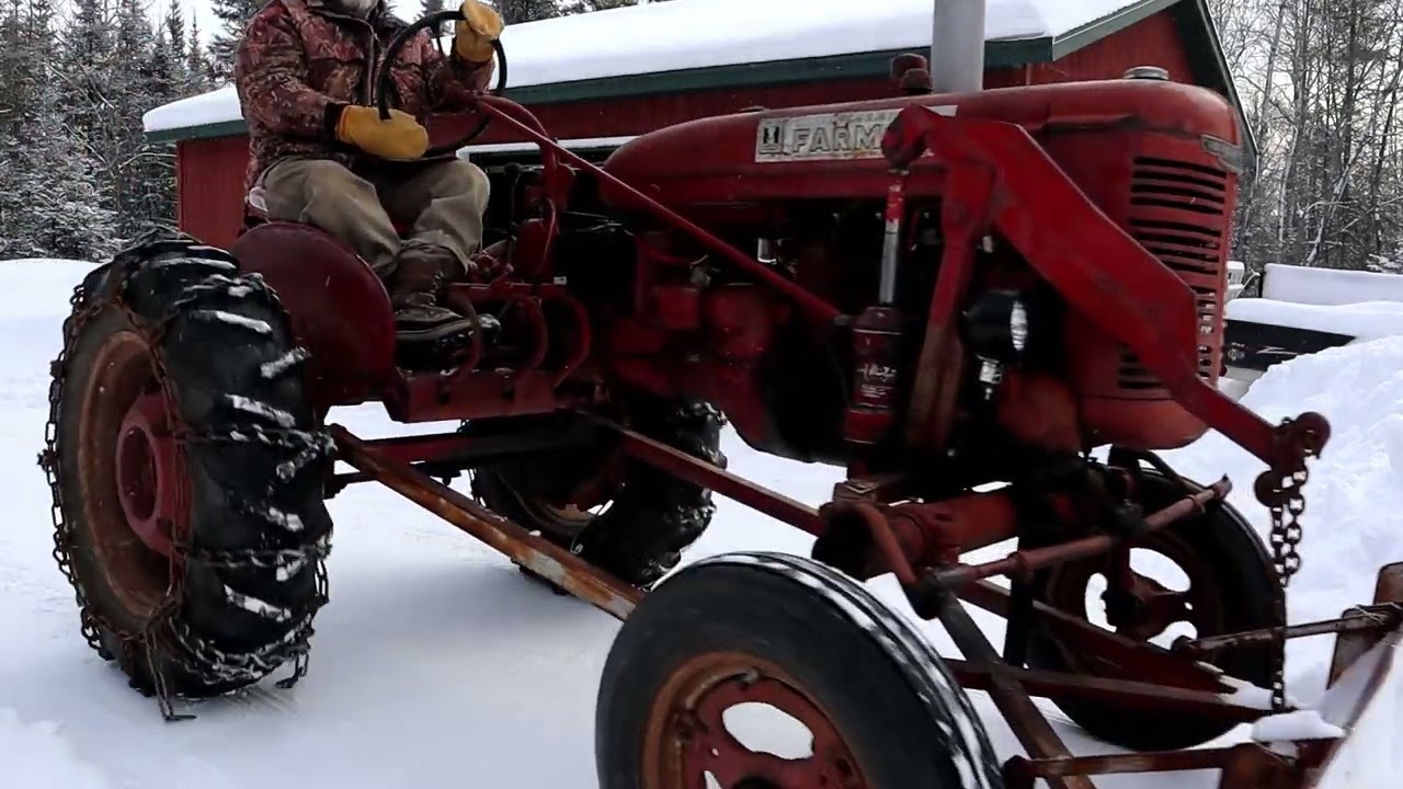 1946 Farmall A Plowing Snow