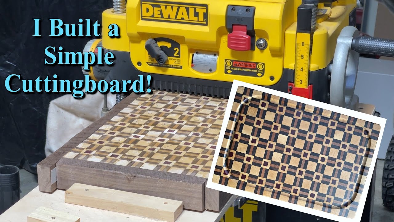 Build a Simple End grain Cutting Board with Walnut, Maple, Cherry and Purpleheart wood