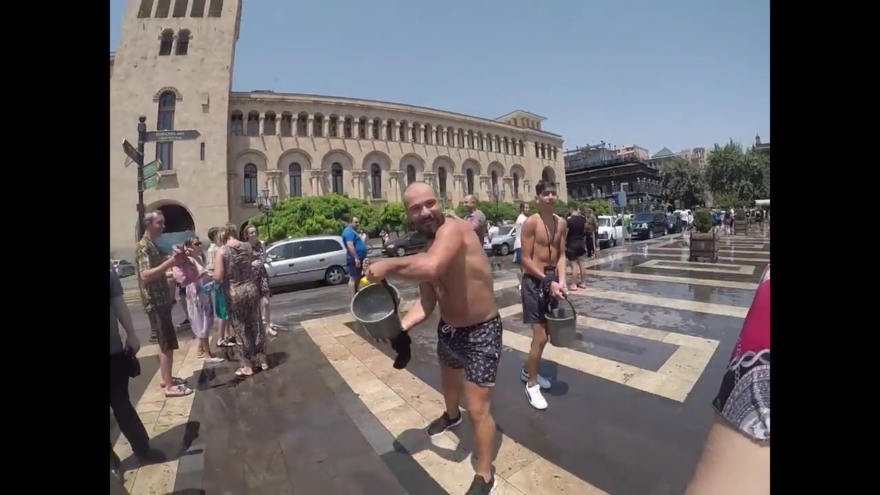 Vardavar In Yerevan Armenia 2018- huge water fight Gopro