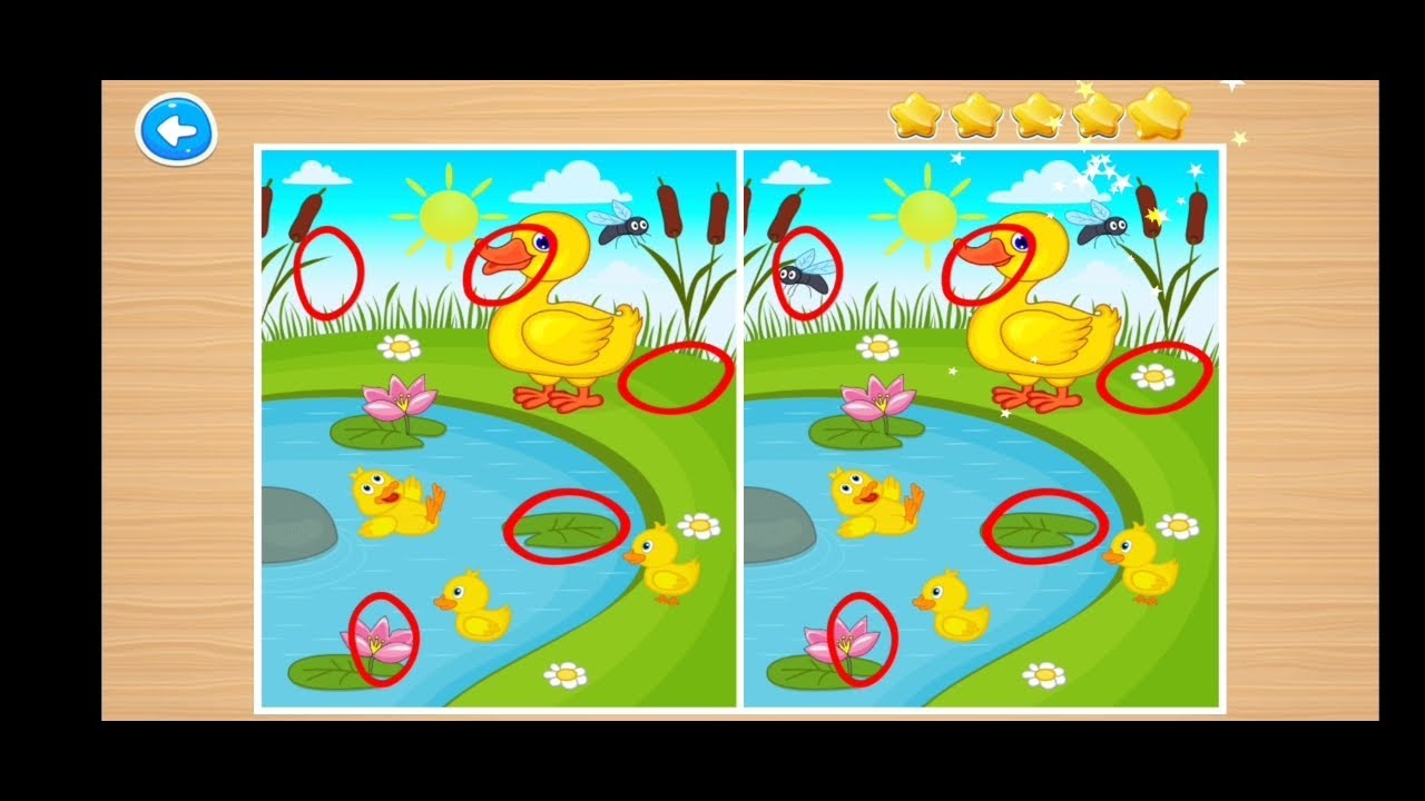 Ayo Cari Perbedaannya! 🧐 Bebek Lucu & Anak Bebek di Kolam 🦆💛